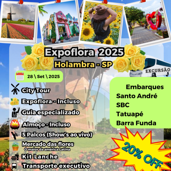 Holambra + Expoflora 2025! (Pacote completo)